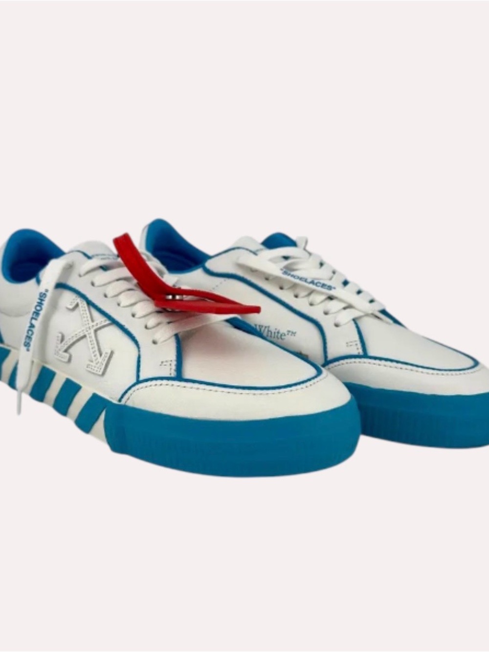 Off-White Low Vulcanized Outlined Sneakers | White Blue | 41EU (8M)
